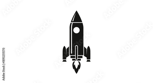 Black Silhouette of a Rocket Ship Launching Upwards 13.