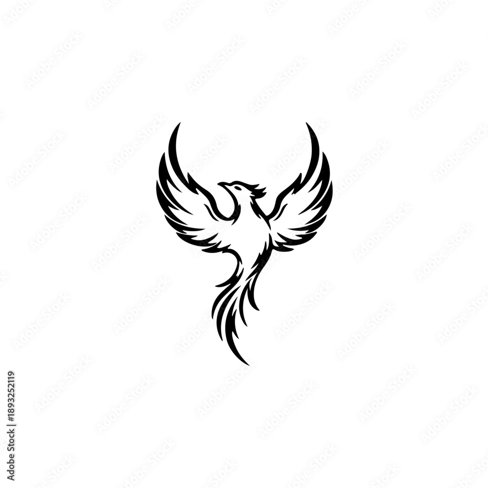 Obraz premium Stylized phoenix vector illustration