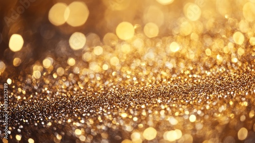Golden glitter bokeh background. Ideal for holiday, celebration, or luxury themes