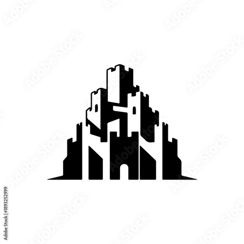Medieval castle silhouette vector illustration