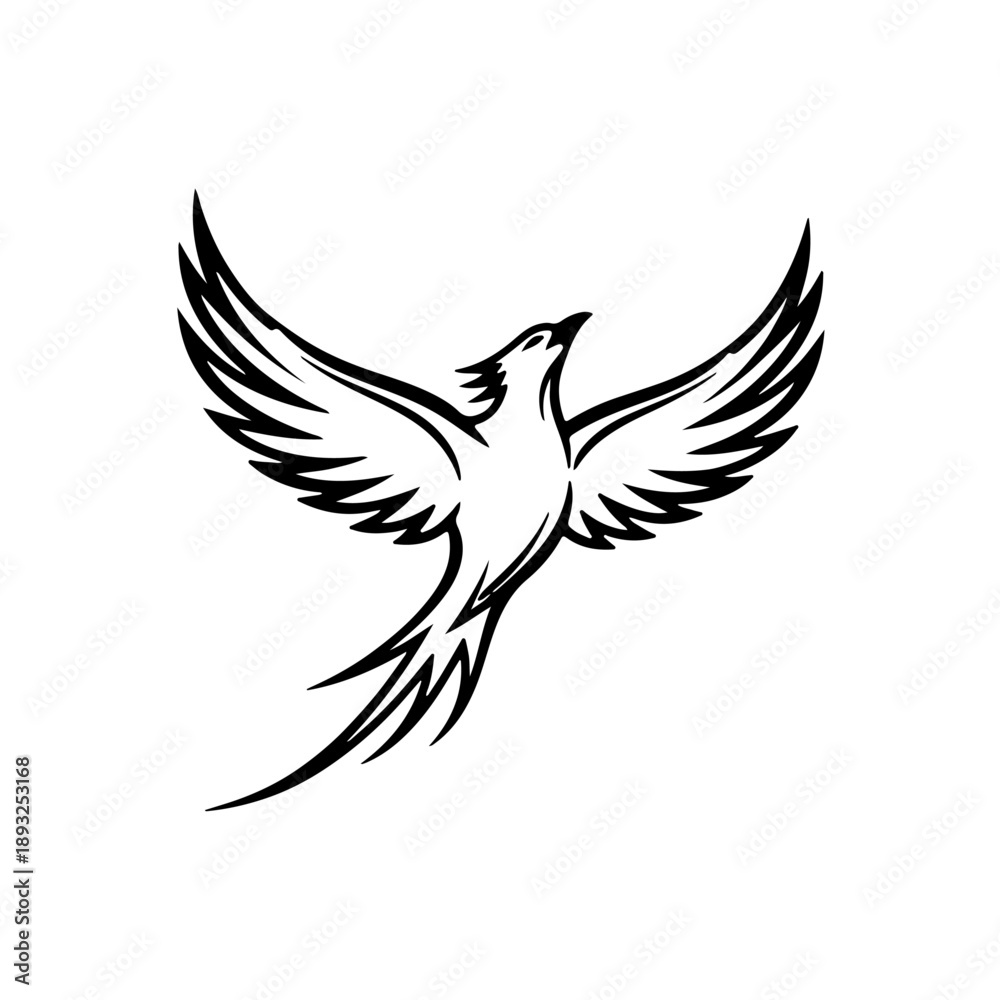 Obraz premium Stylized flying bird vector illustration