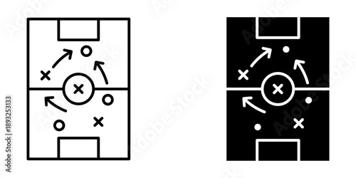 football tactics Icon set. Symbol isolated white background. vector illustration. color editable.