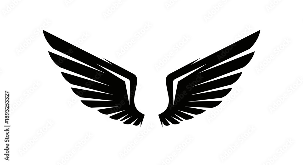 Obraz premium Black Stylized Wings Graphic Design Element.
