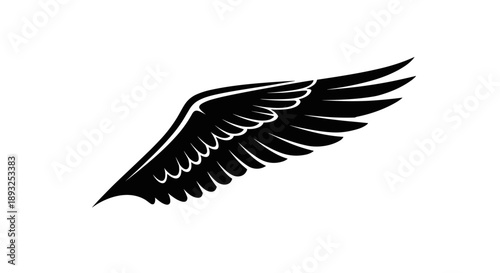 Black Wing Silhouette Graphic Design Element 9.