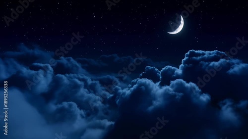Moon and clouds moving in night sky video
