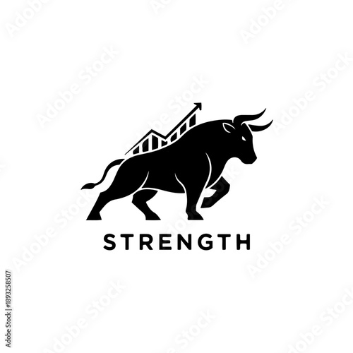 Dynamic bull market strength vector illustration