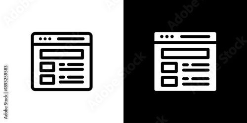 Banner icon concept with flat Black White Background. Vector illustration.