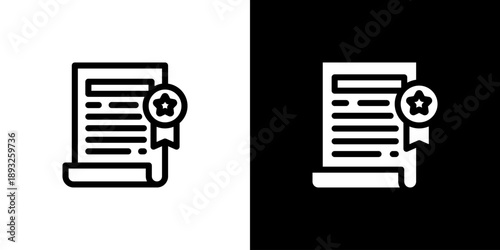 Award icon concept with flat Black White Background. Vector illustration.