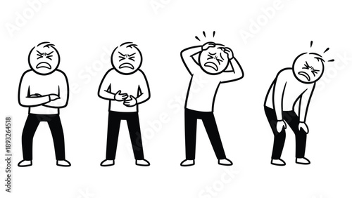 Sequence of frustrated emotions Vector