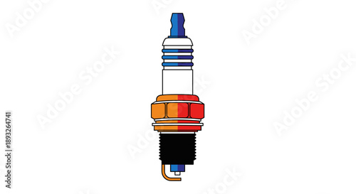 Detailed Illustration of a Single Spark Plug Component.