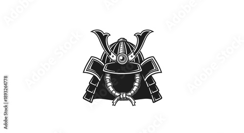 Detailed Illustration of a Traditional Samurai Helmet.