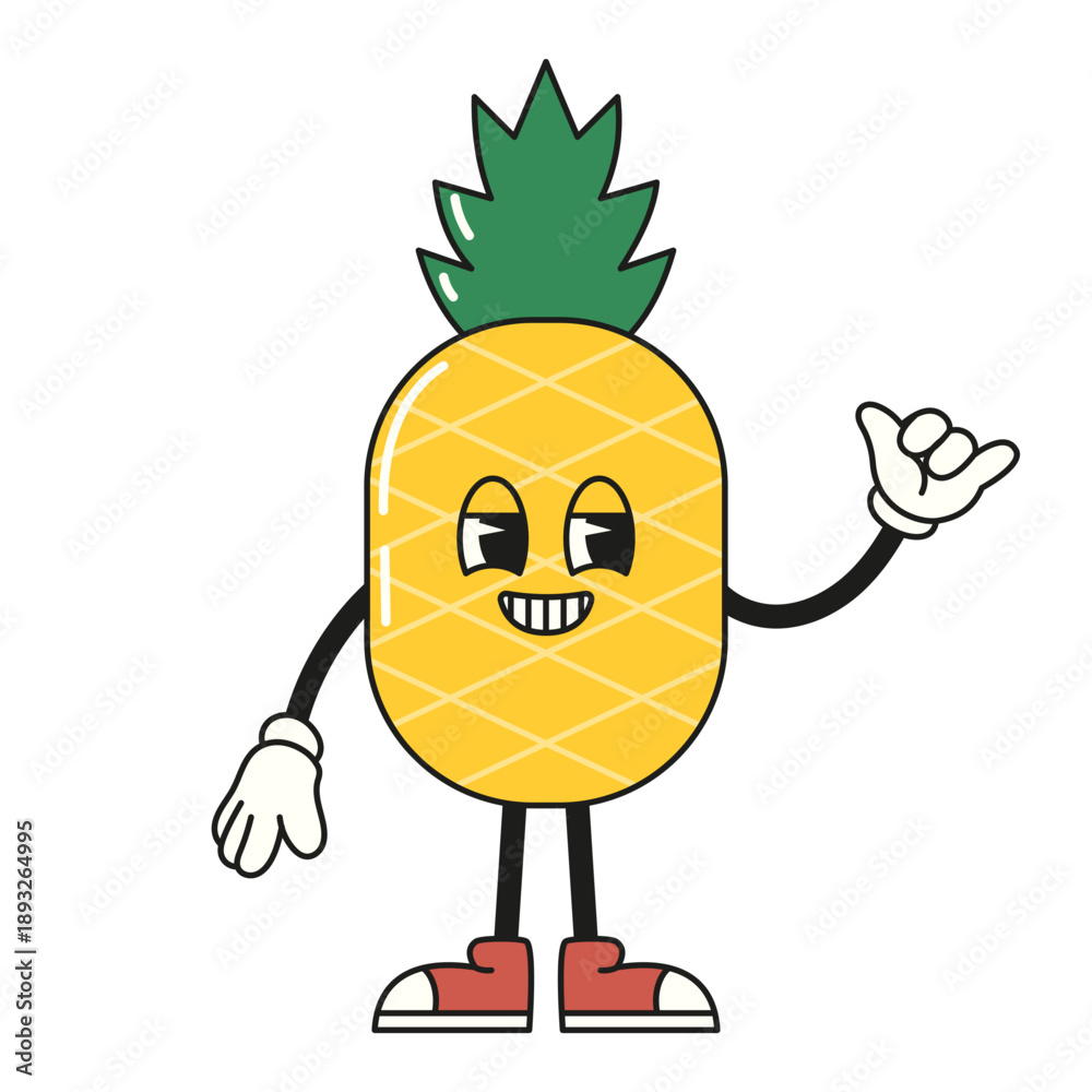 Fototapeta premium Cute Pineapple Character Illustration
