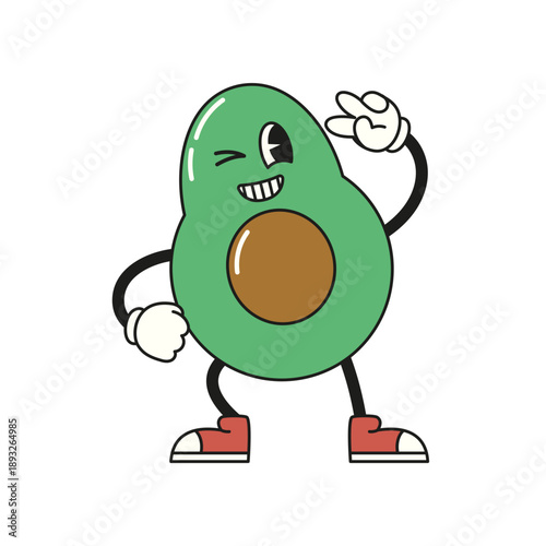 Cute Avocado Character Illustration