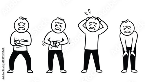 Illustrations of frustrated individuals Vector