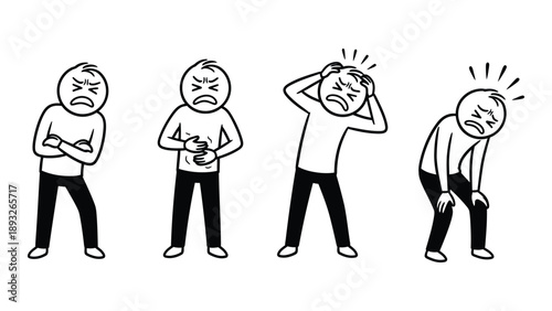 Sequence of frustrated emotions Vector