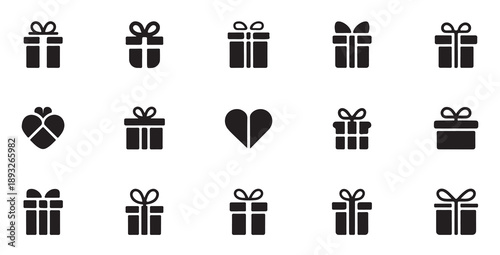 Assorted present box shapes for holiday marketing campaign and festive greeting card designs