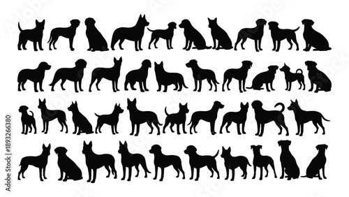 Collection of dog silhouettes Vector