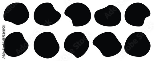 Various shapes of irregular blobs . Abstract organic blob shapes vector irregular figures isolated on transparent background. Vector illustration. 