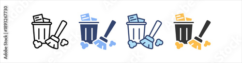 File Cleanup Icon Set Multiple Style Collection