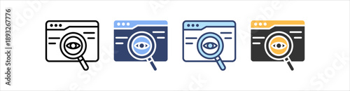 Website Monitoring Icon Set Multiple Style Collection