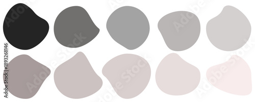 Collection of ten vibrant abstract liquid shapes  blobs on a clean white background perfect for modern design elements. Colorful organic shapes collection abstract blobs. Vector  illustration.