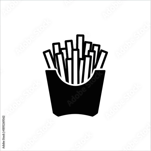 French Fries Icon Silhouette