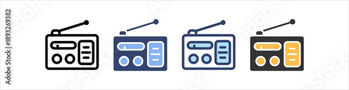 Radio Icon Set Multiple Style Collection