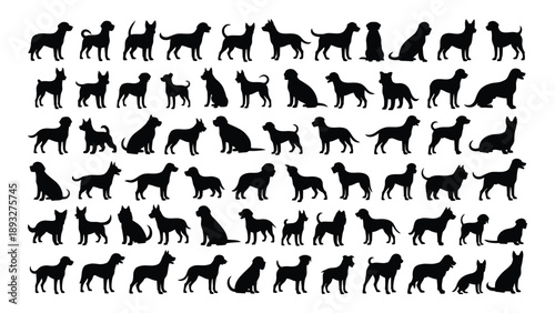 Collection of dog silhouettes Vector