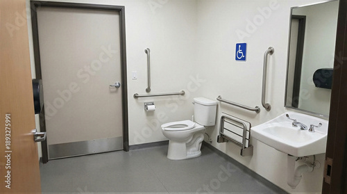 Accessible bathroom facilities public restroom interior design indoor eye-level disability-friendly concepts