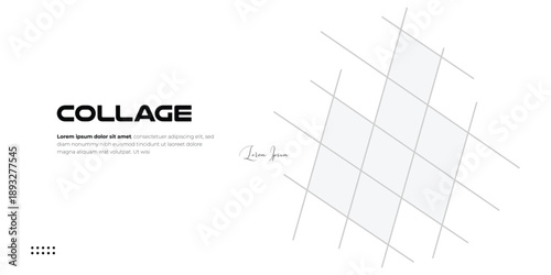 Clean minimal photo collage template featuring diagonal grid layout for creative and professional use