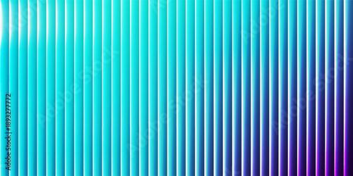 Futuristic neon texture with vibrant shades of blue wavy gradient and bright smooth fluted vertical lines. Bold dynamic design blending smooth tones and radiant colors and energy for modern visual art