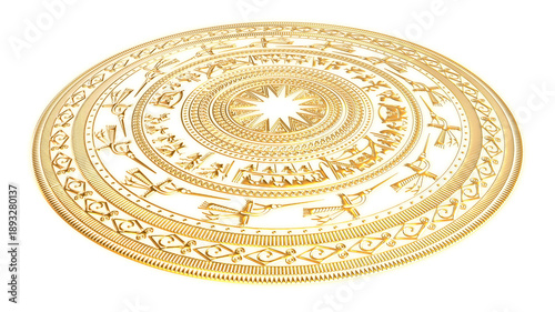 Floral motifs on bronze drums in Vietnam. Vietnamese traditional bronze drum pattern. Trống đồng Đông Sơn.