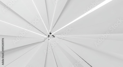 Minimalist abstract background featuring fractured white geometric panels creating a sparse broken pattern ideal for design, division, negative, crack