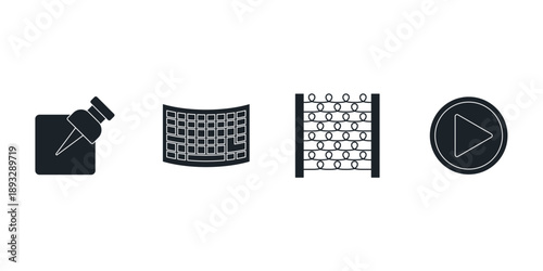 Spatial computing and mixed reality icons. VR AR vector set with headset, gestures, and eye tracking. Modern metaverse line interface collection