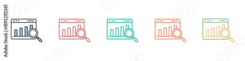 Data Research Icon Set Multiple Style Collection 
