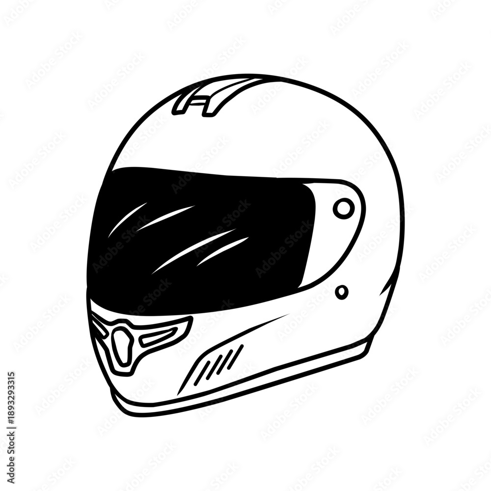 Fototapeta premium Modern Full-Face Motorcycle Helmet Safety Gear Vector