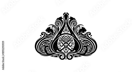 Intricate Celtic Knot Symbol with Animal Motifs.