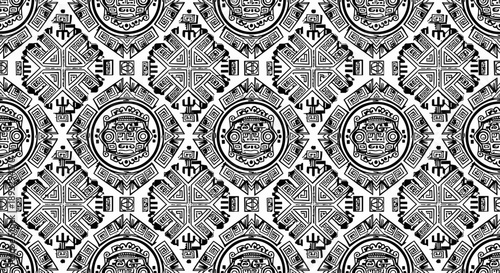 Intricate Geometric Aztec Inspired Tribal Pattern.