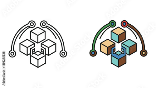 Cube connection and data link illustration