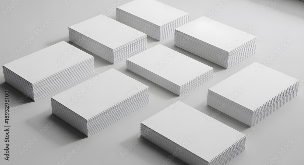 Obraz premium Flat Lay Blank Business Card Mockup with Soft Daylight and Realistic Paper Texture