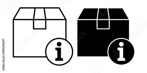 Simple Box Icons with Information Symbols.