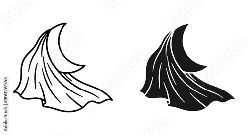 Pair of Black and White Wings Silhouettes