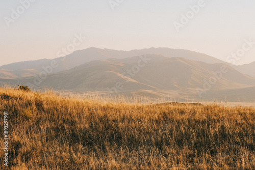 Schilderij op canvas Film look landscape of Altay mountains at golden hour