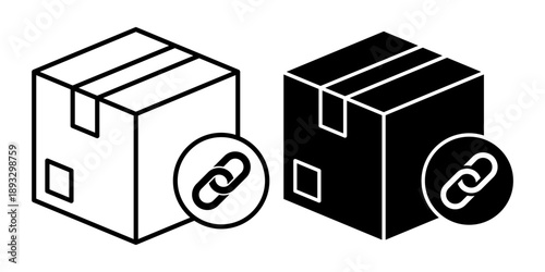 Two Boxes with Chain and Lock Icons.