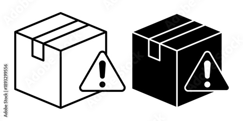 Warning Signs on Shipping Boxes Illustration.