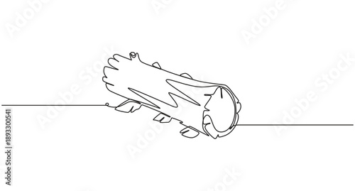 Continuous Line Drawing of Stacked Wood Logs,Continuous Line Drawing of a Fallen Log,Continuous Line Drawing of Two Logs