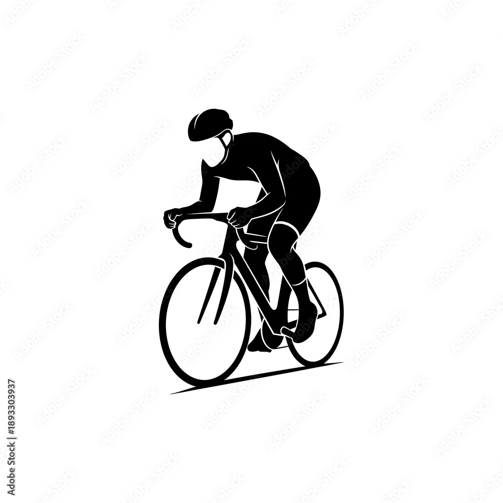 Obraz premium Cyclist riding a bicycle in a dynamic pose.
