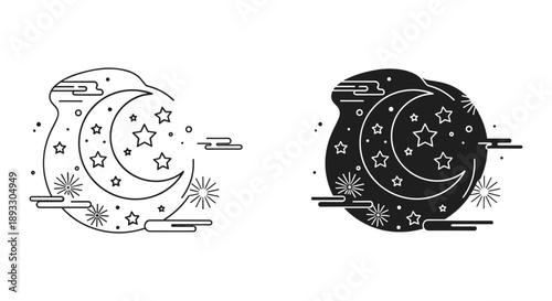 Vintage Clock Mechanism Diagram in Black and White