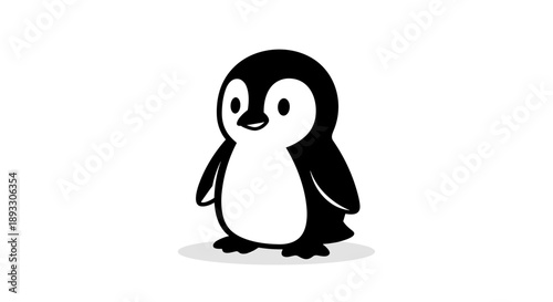 Cute cartoon penguin illustration simple and clean.