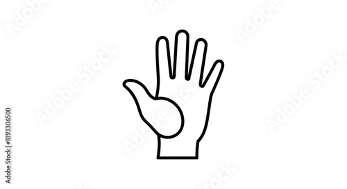 Open Hand Outline Icon Symbol Vector Illustration.